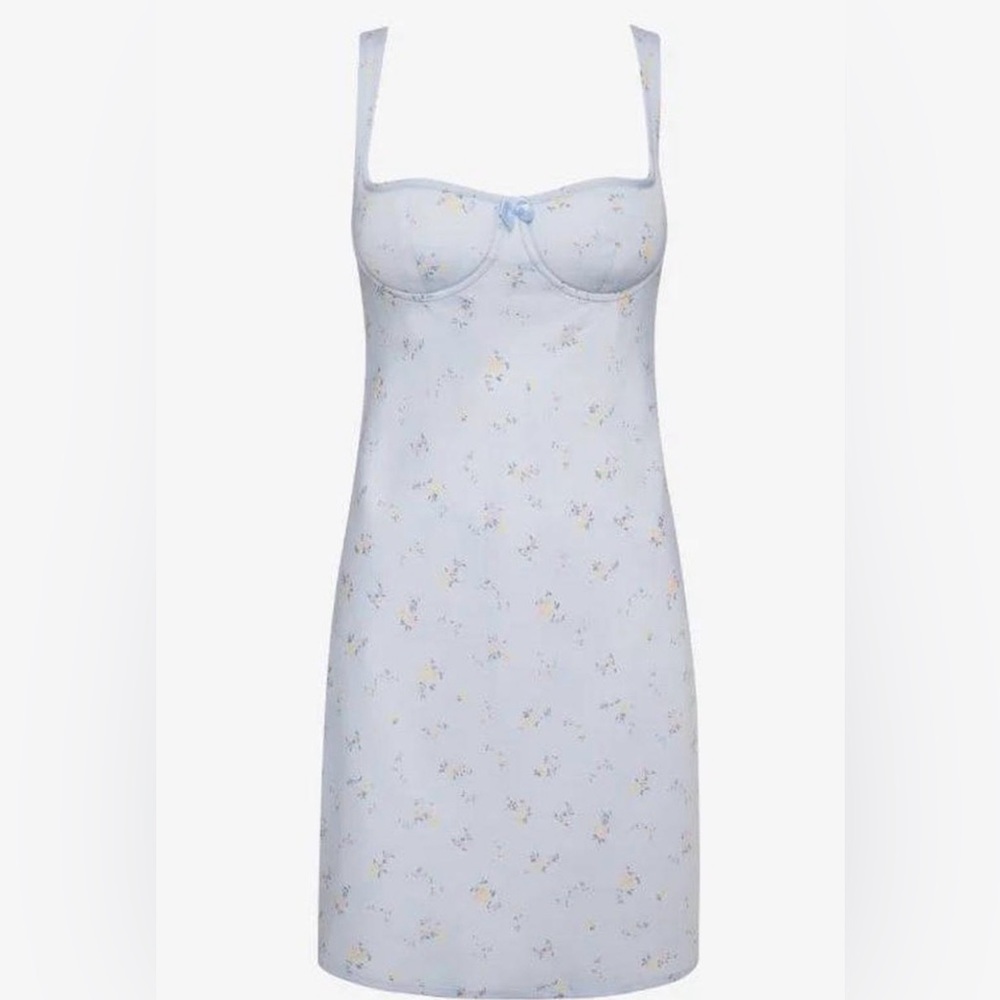🩵 RUMORED 💙 Lover Boy Baby Blue Floral Mini Dress M